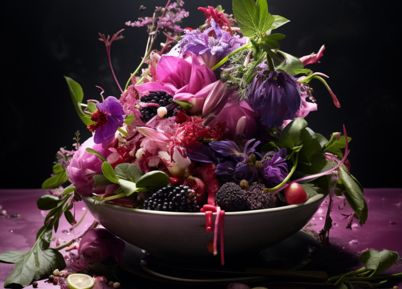 GezondeStijl_salade_with_a_few_flowers_in_purple_pink_and_green_0a7b3caa-9968-49ac-bde2-09075b8fecad